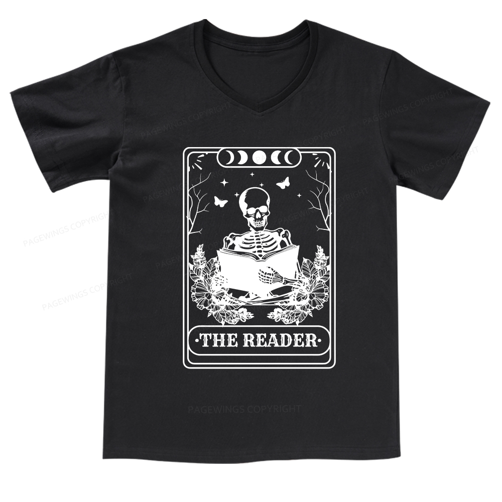 Pagewings The Reader V-neck T-shirt