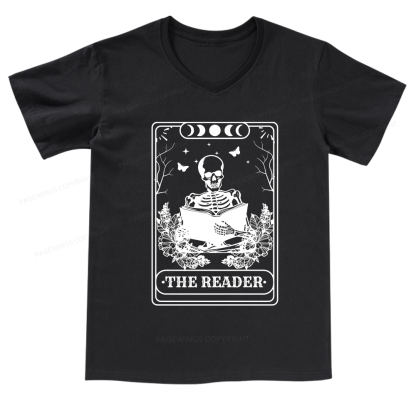 Pagewings The Reader V-neck T-shirt