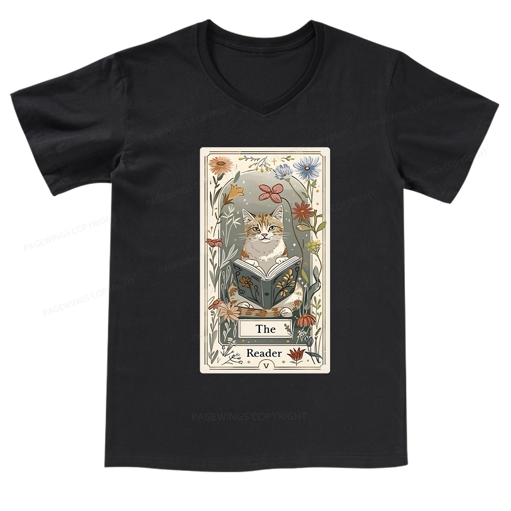 Pagewings The Reader V-neck T-shirt 