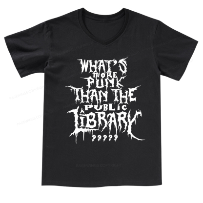 Pagewings What's More Punk Than The Public Library V-neck T-shirt