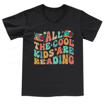 Pagewings All The Cool Kids Are Reading V-neck T-shirt