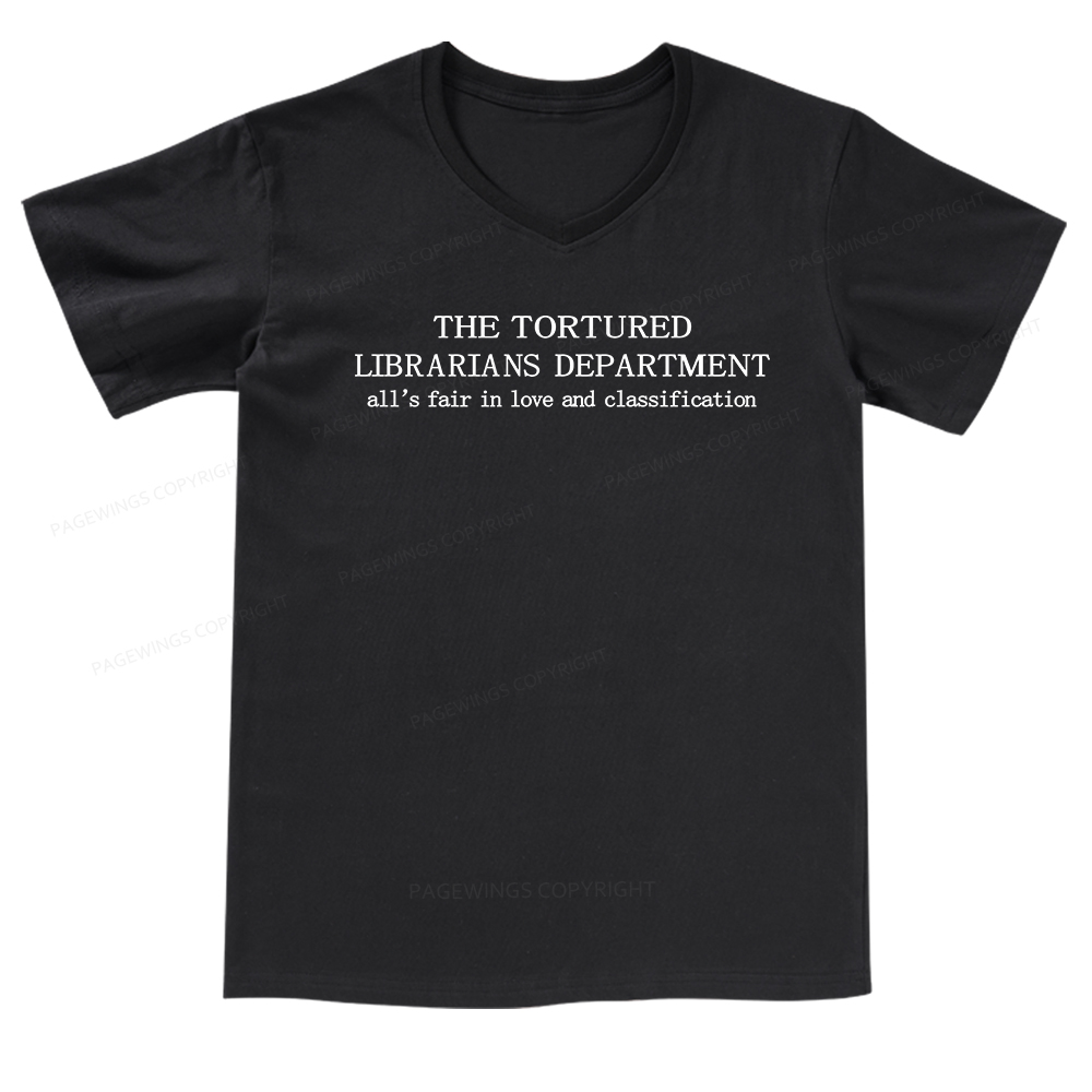 Pagewings The Tortured Librarians Departmen V-neck T-shirt