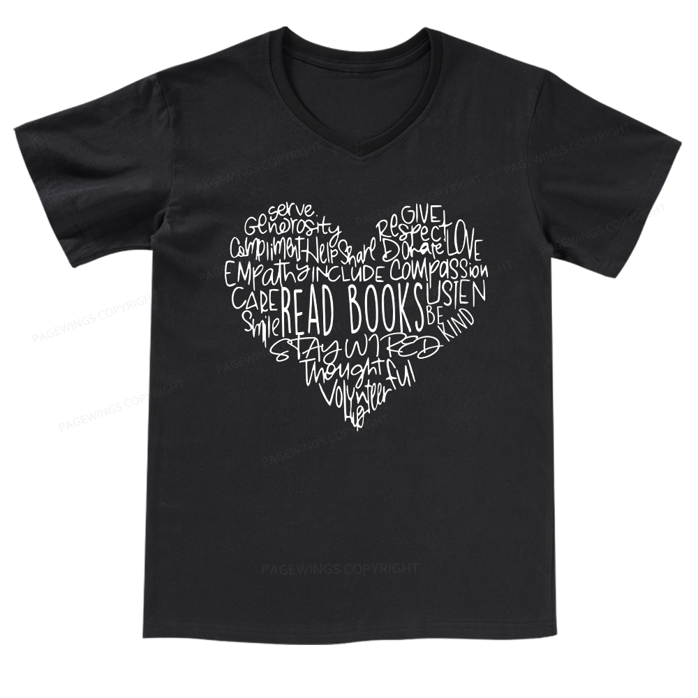 Pagewings Read Books V-neck T-shirt