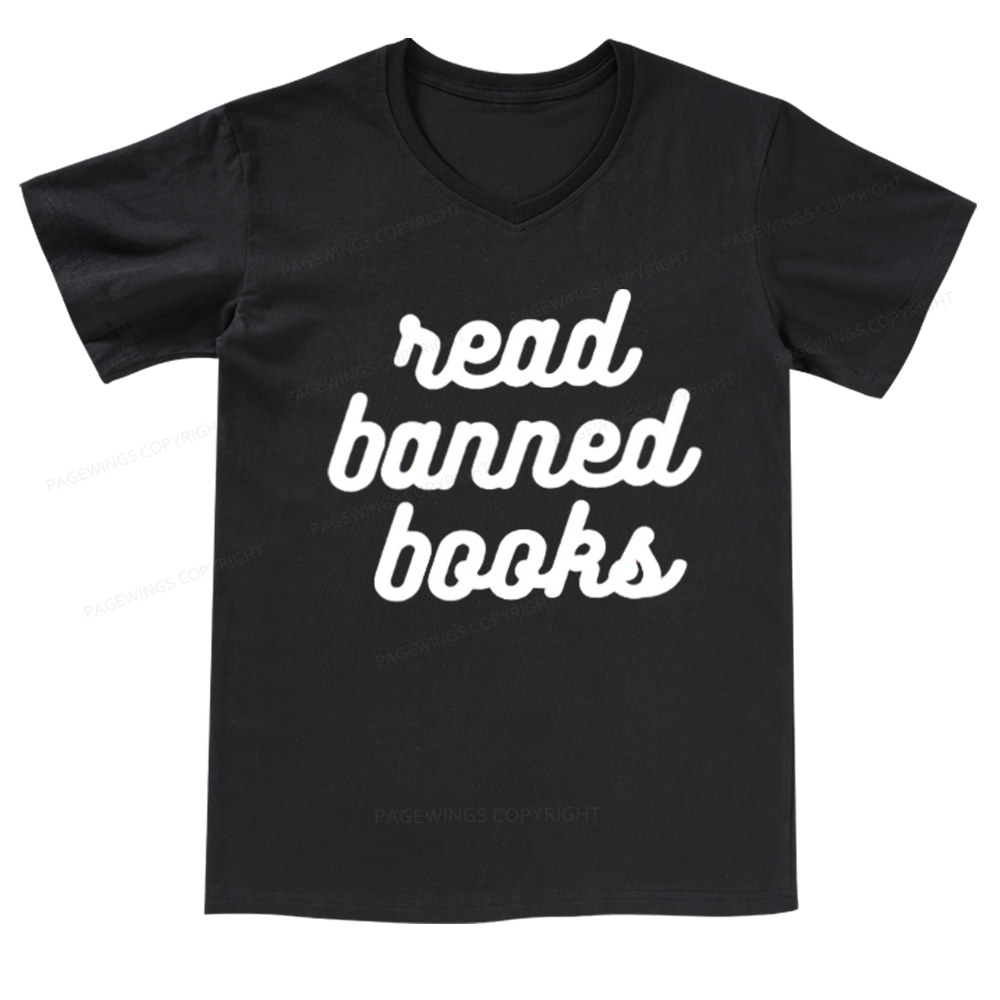 Pagewings Read Banned Books V-neck T-shirt