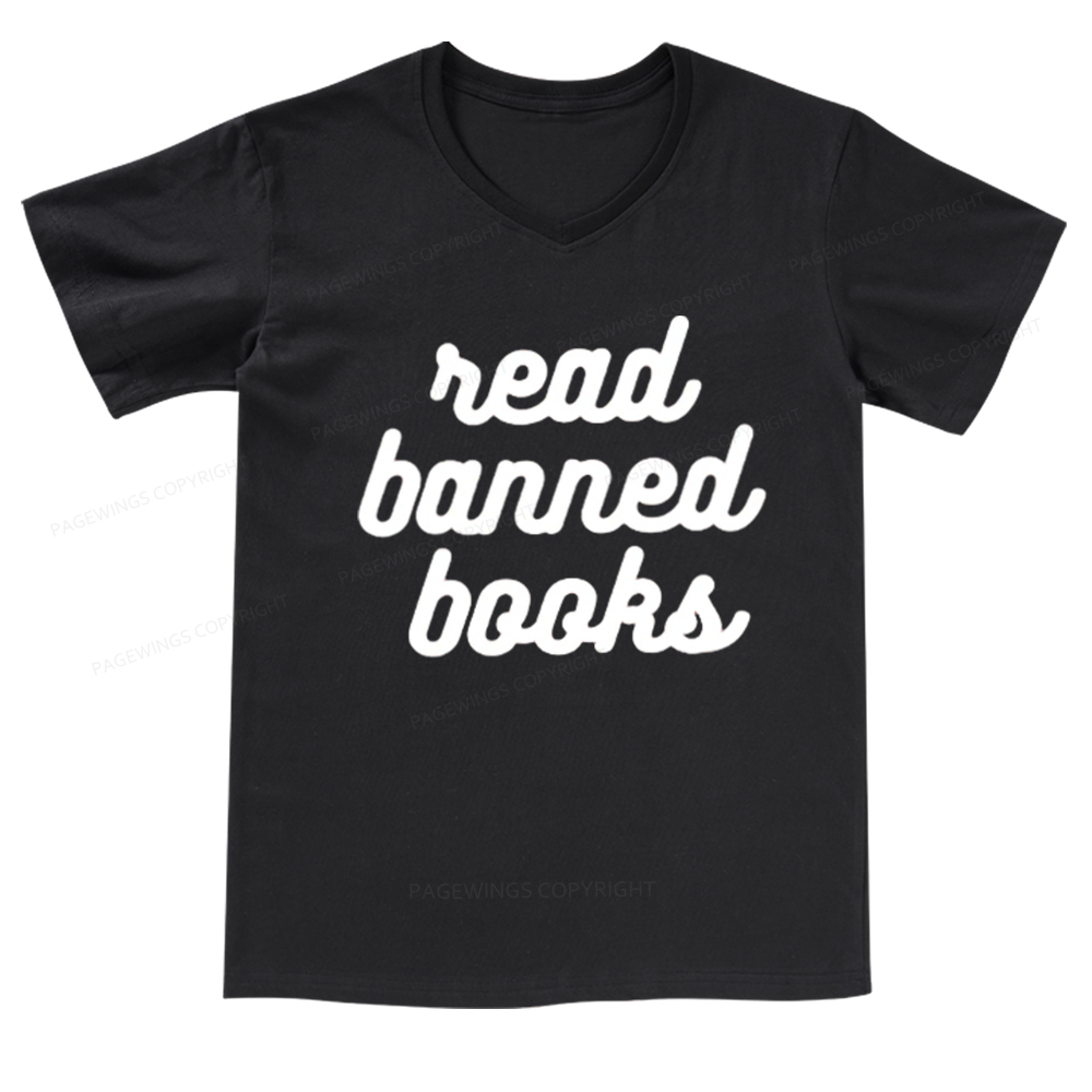 Pagewings Read Banned Books V-neck T-shirt