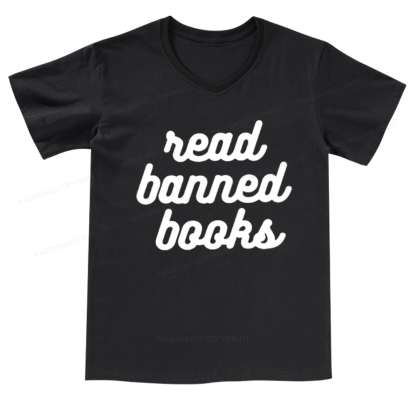 Pagewings Read Banned Books V-neck T-shirt