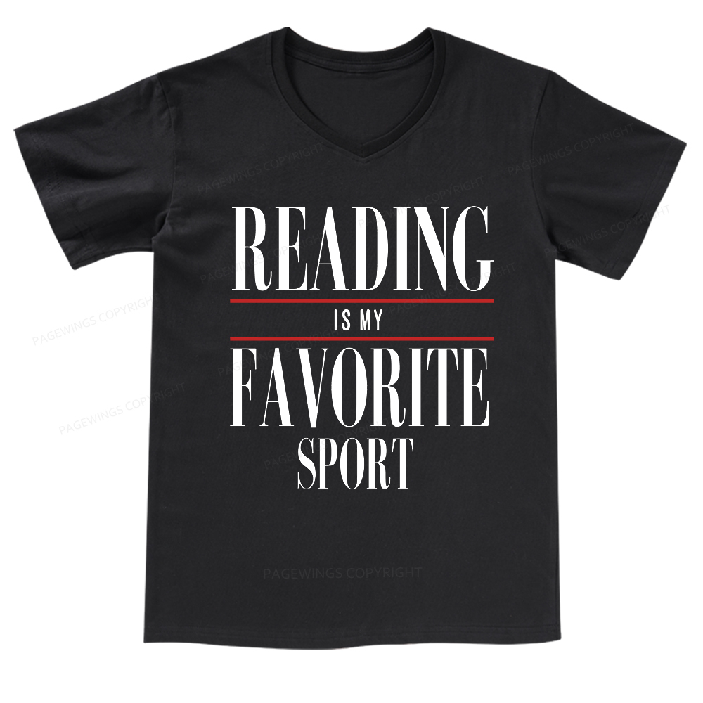 Pagewings Reading Is My Favorite Sport V-neck T-shirt