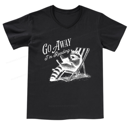 Pagewings Funny Raccoon Book Lover V-neck T-shirt