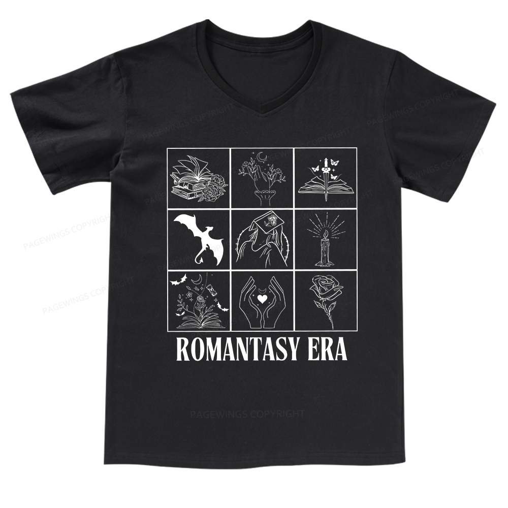 Pagewings Romantasy Era Book Shirt Comfort Colors V-neck T-shirt