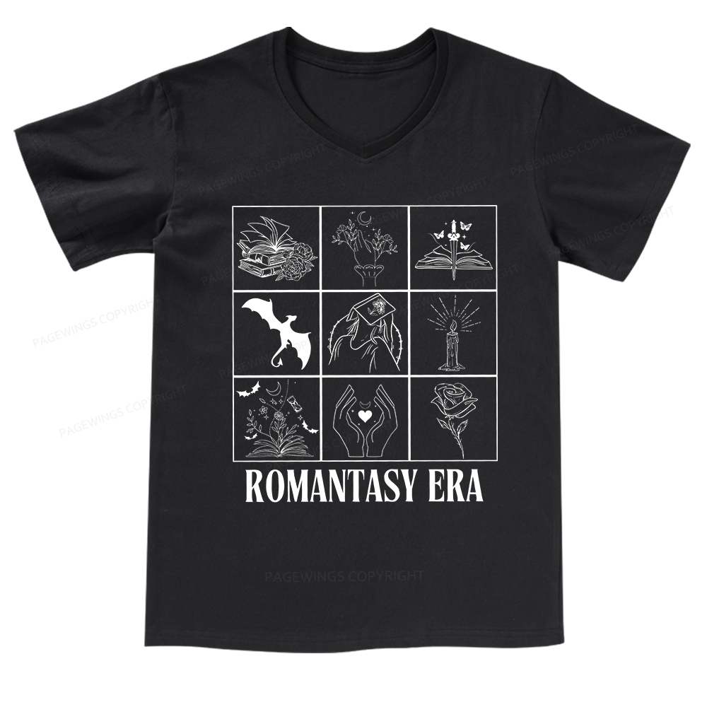 Pagewings Romantasy Era Book Shirt Comfort Colors V-neck T-shirt