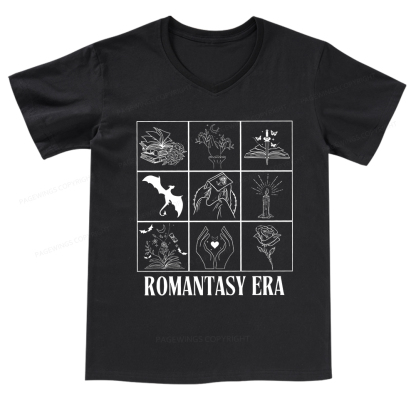 Pagewings Romantasy Era Book Shirt Comfort Colors V-neck T-shirt
