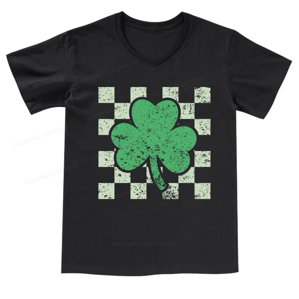 Pagewings St Patrick's Shirt, Shamrock Shirt V-neck T-shirt