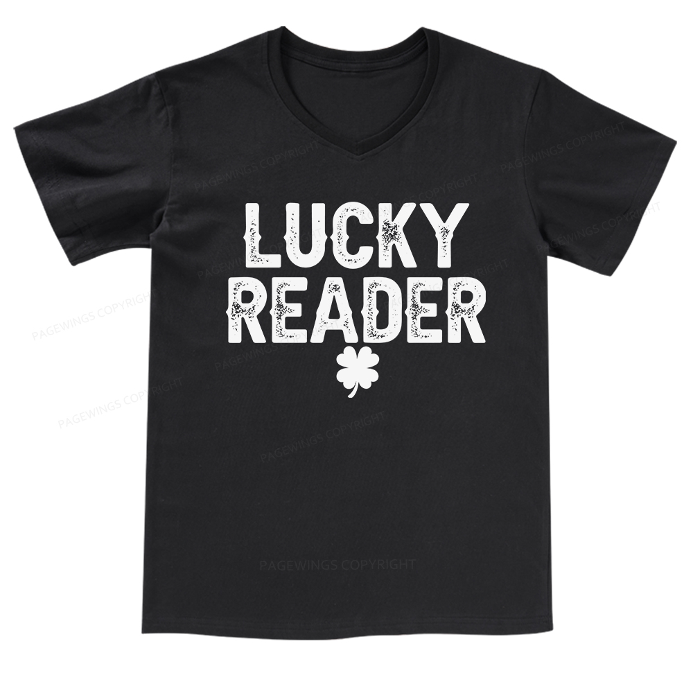 Pagewings Lucky Reader V-neck T-shirt
