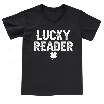 Pagewings Lucky Reader V-neck T-shirt