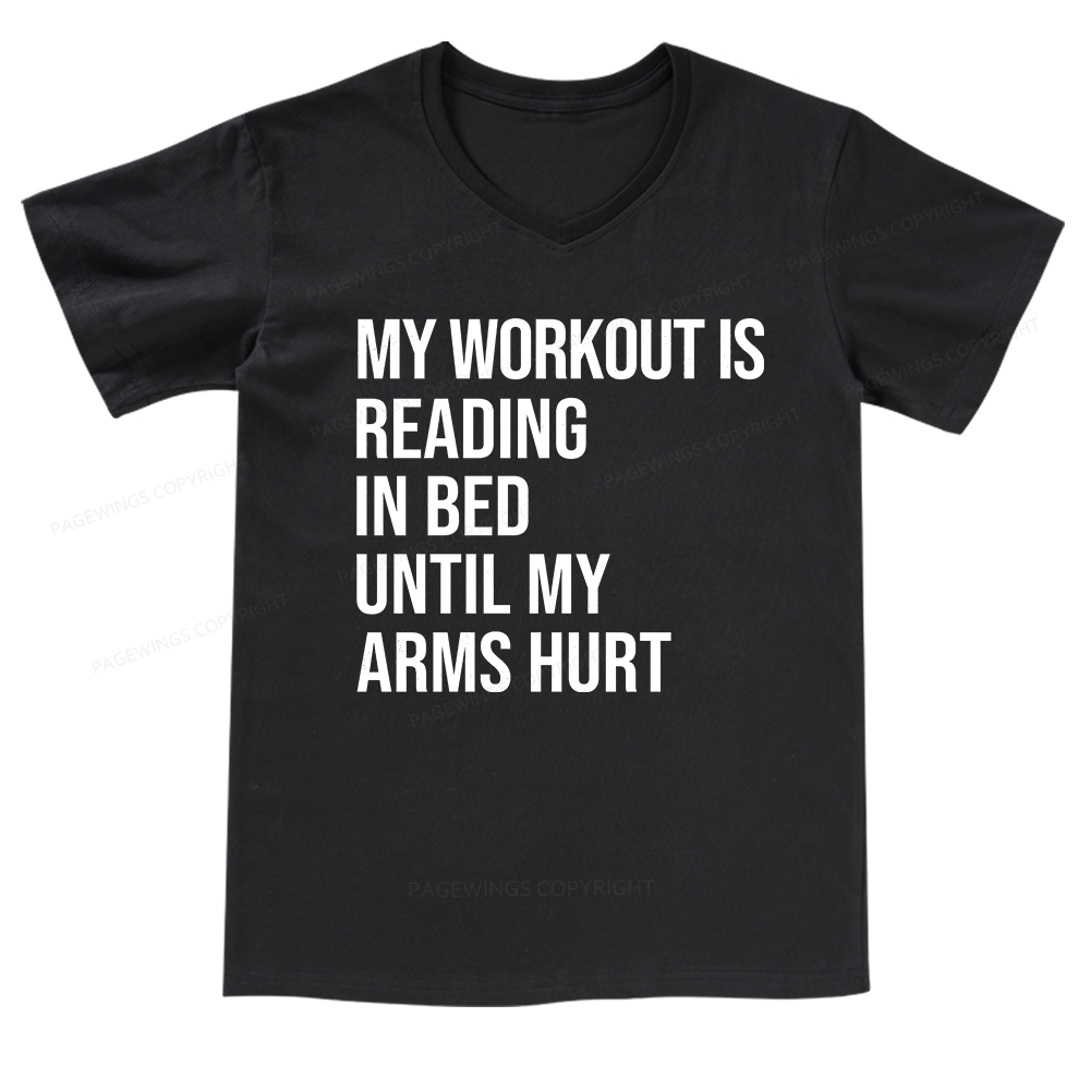 Pagewings My Workout Reading V-neck T-shirt