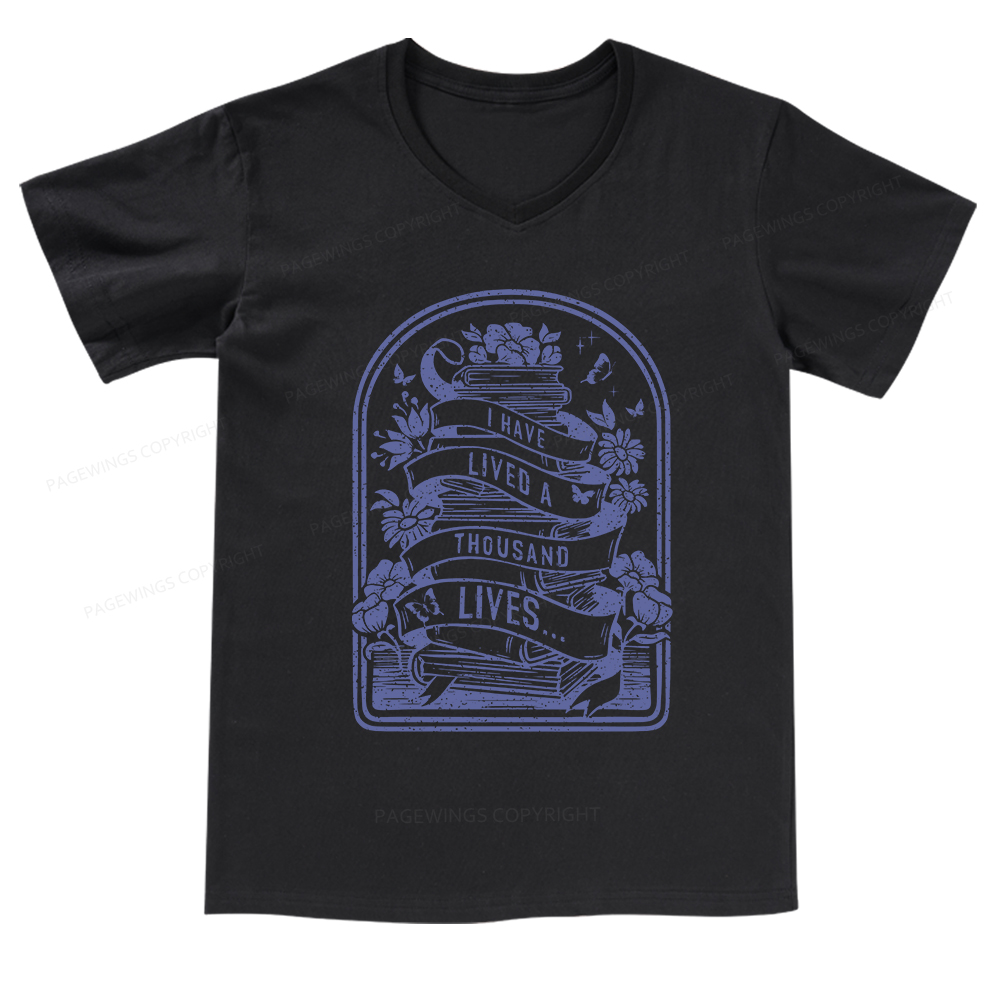 Pagewings Literature Shirt for Bibliophiles V-neck T-shirt