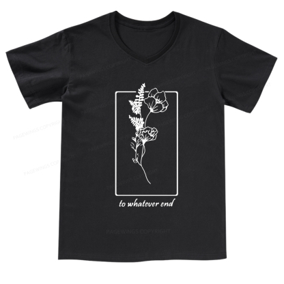 Pagewings Throne Of Glass Flower Aelin Quote V-neck T-shirt