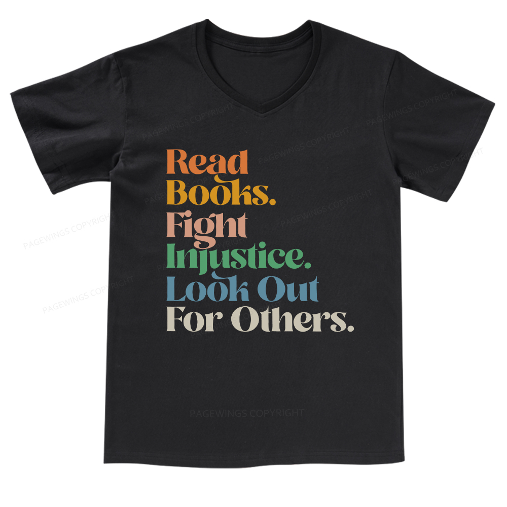 Pagewings Read Banned Books Social Justice Shirt  V-neck T-shirt