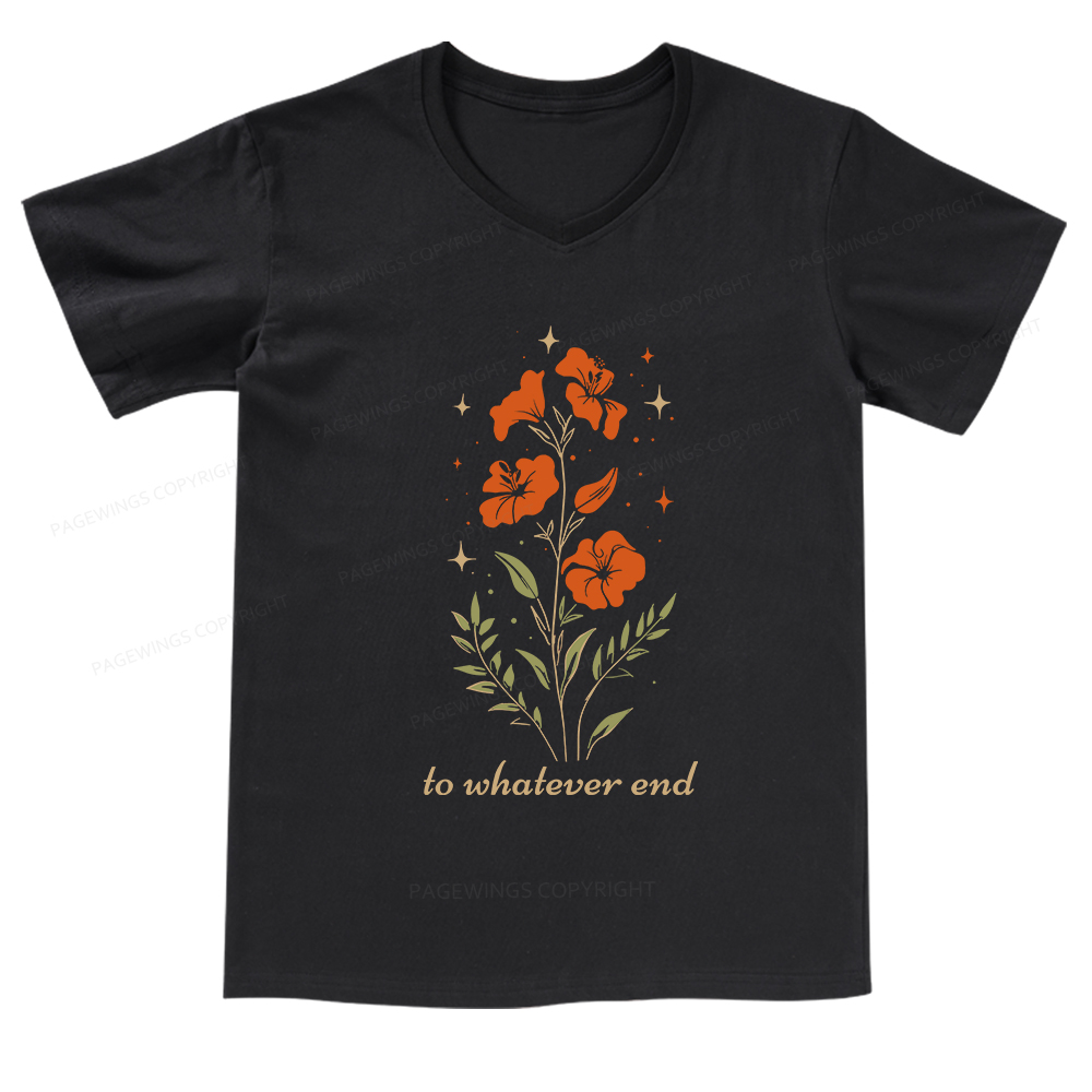 Pagewings Throne of Glass To Whatever End V-neck T-shirt