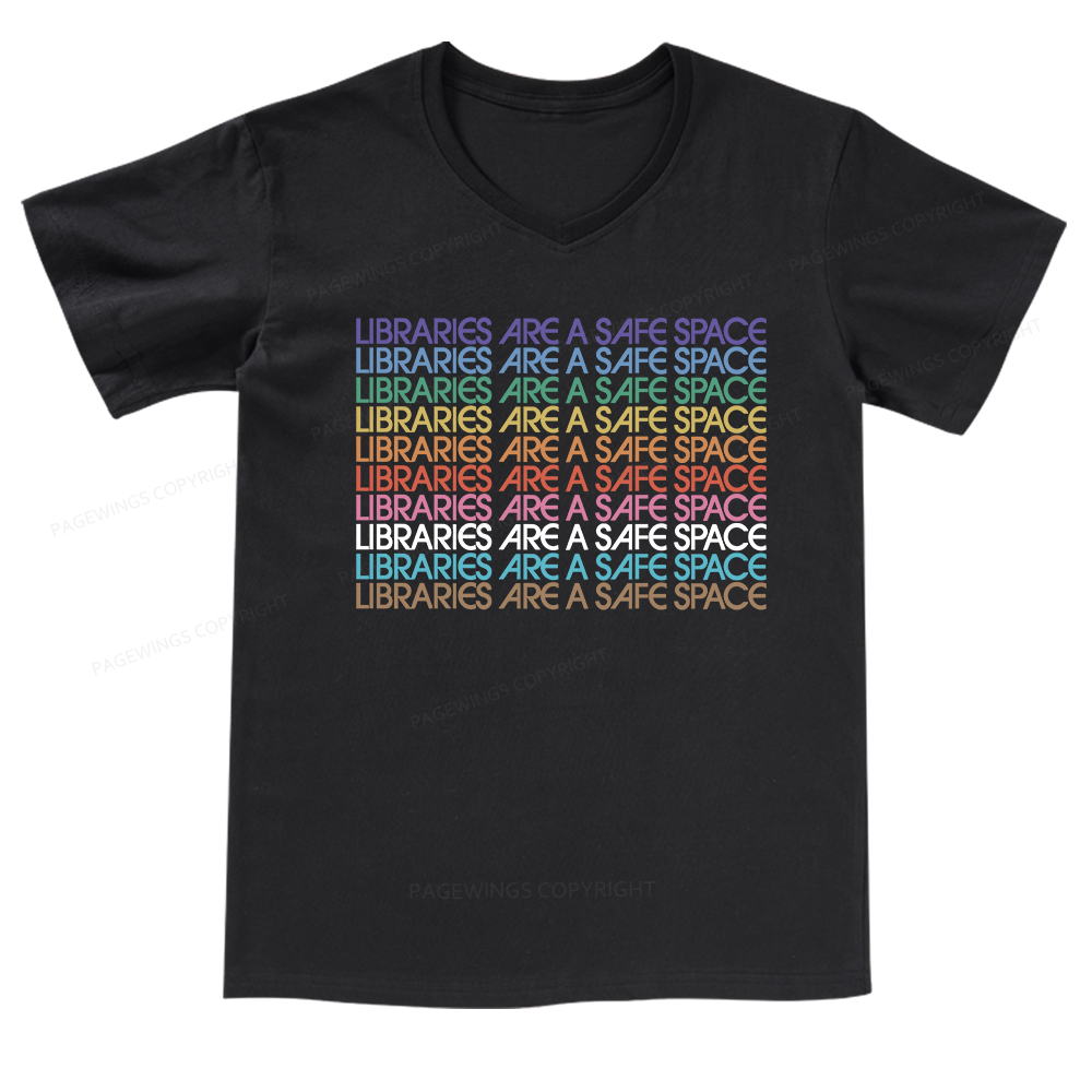 Pagewings Libraries Are For Everyone V-neck T-shirt