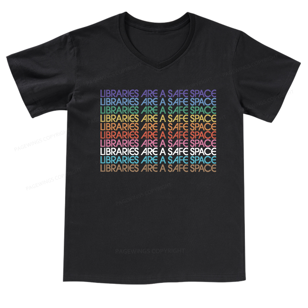 Pagewings Libraries Are For Everyone V-neck T-shirt