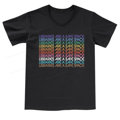 Pagewings Libraries Are For Everyone V-neck T-shirt