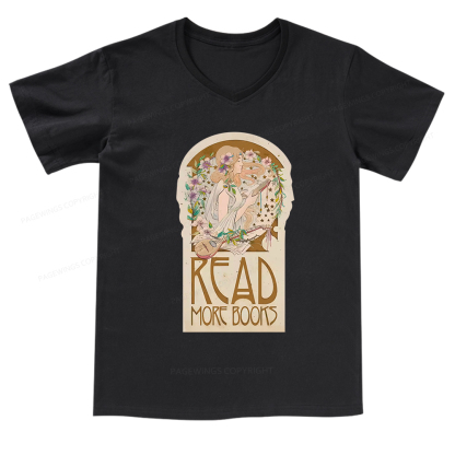 Pagewings Read More Books V-neck T-shirt