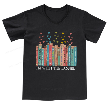 Pagewings I'm With The Banned  V-neck T-shirt