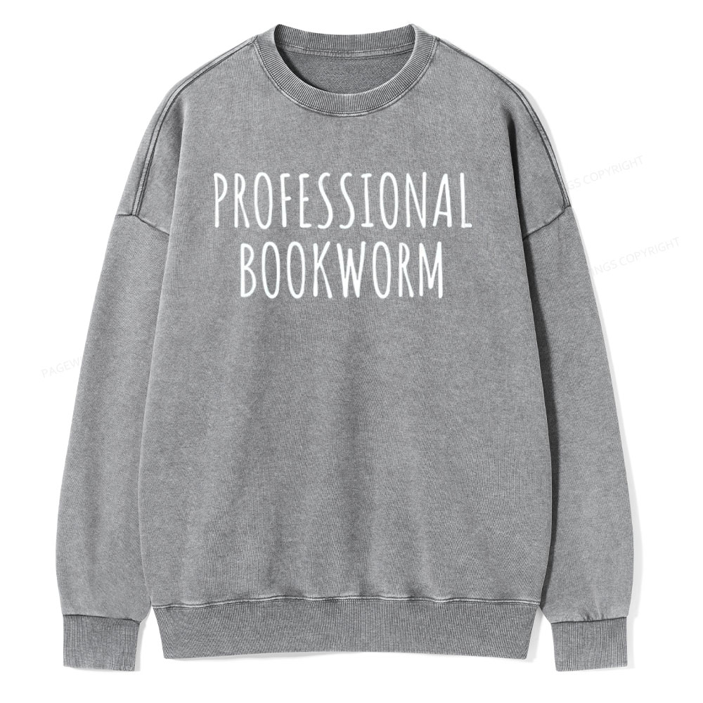 Pagewings English Teacher Shirt Book Lover Shirt Unisex Washed Sweatshirt