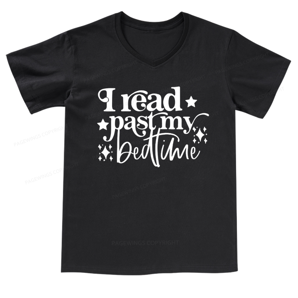 Pagewings I Read Past My Bedtime V-neck T-shirt
