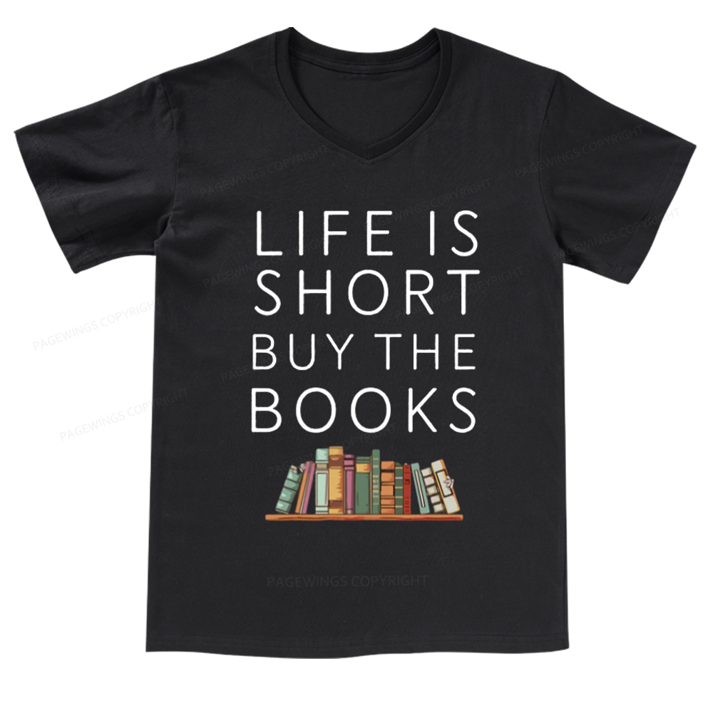 Pagewings Buy The Books V-neck T-shirt