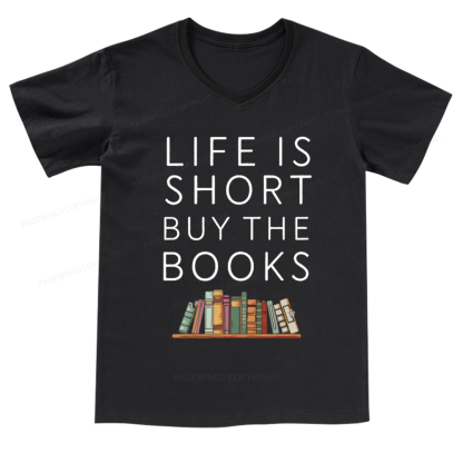 Pagewings Buy The Books V-neck T-shirt