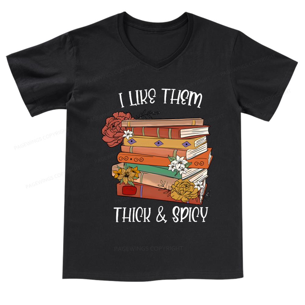 Pagewings Spicy Books Shirt, Spicy Reader V-neck T-shirt