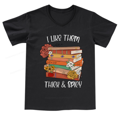 Pagewings Spicy Books Shirt, Spicy Reader V-neck T-shirt