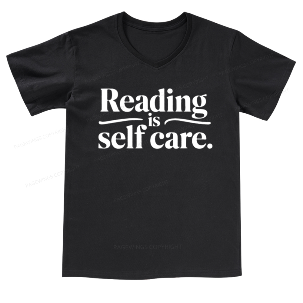 Pagewings Reading Self Care V-neck T-shirt