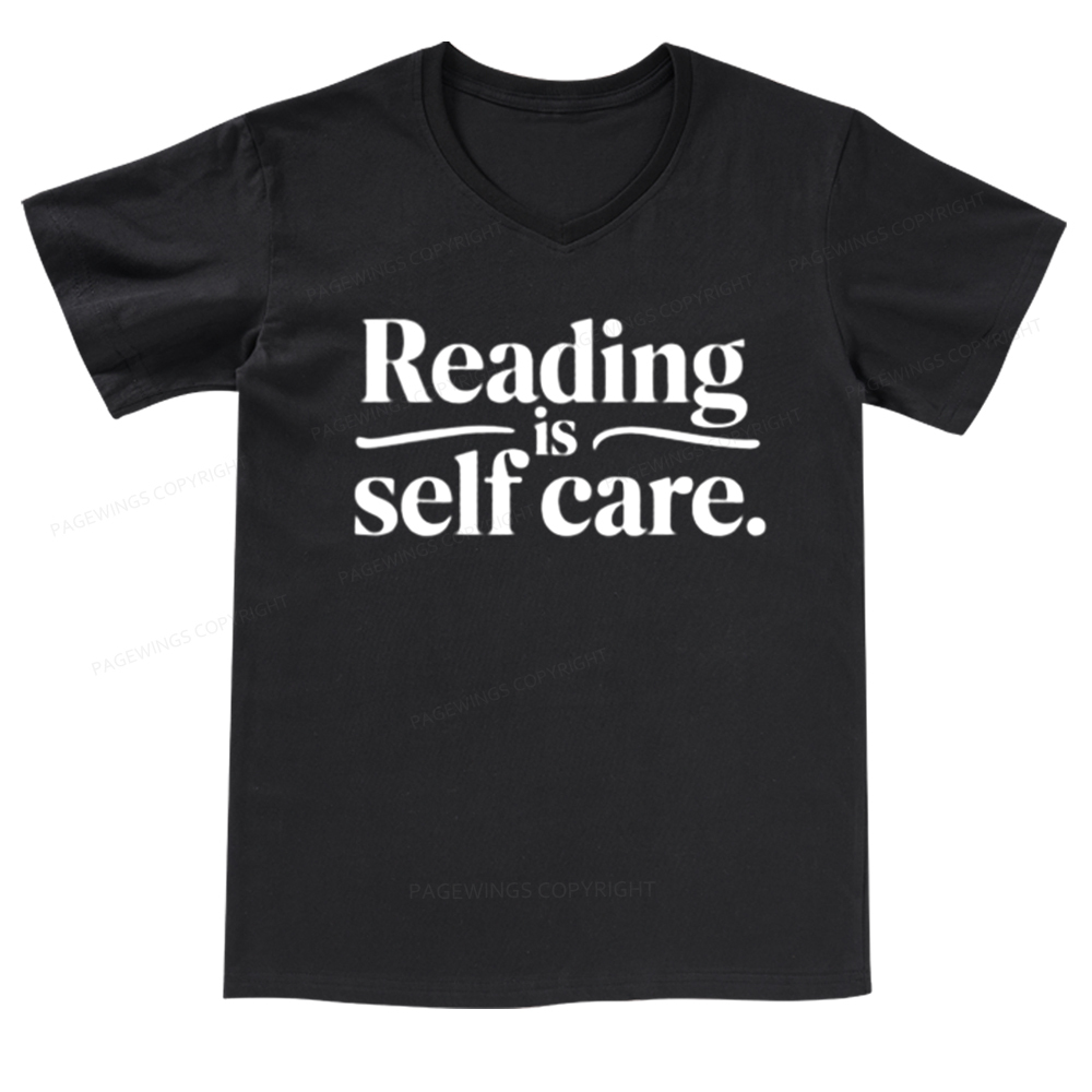 Pagewings Reading Self Care V-neck T-shirt