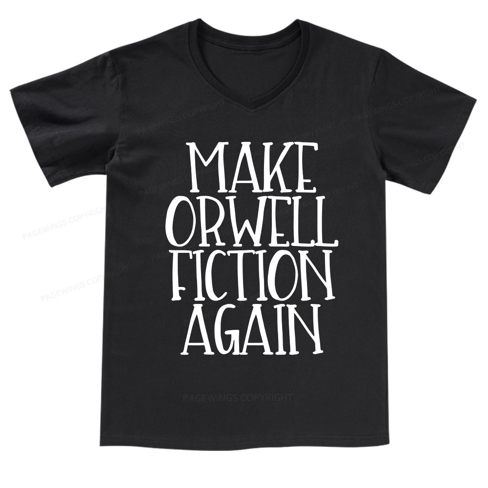 Pagewings Make Orwell Fiction Again V-neck T-shirt