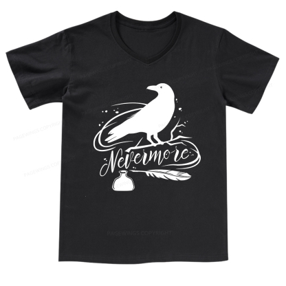 Pagewings Edgar Allen Poe tee V-neck T-shirt