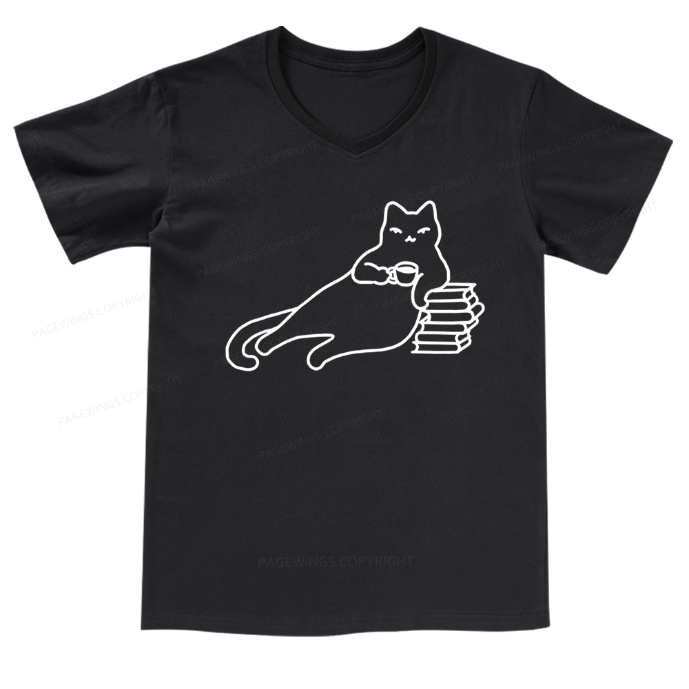 Pagewings Book Lover Shirt For Women V-neck T-shirt