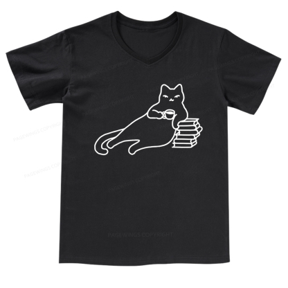 Pagewings Book Lover Shirt For Women V-neck T-shirt