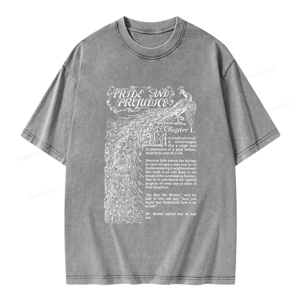 Pagewings Pride and Prejudice Unisex Washed T-shirt