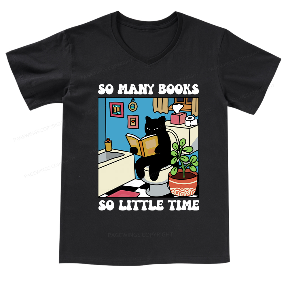 Pagewings So Many Books So Little Time-neck T-shirt