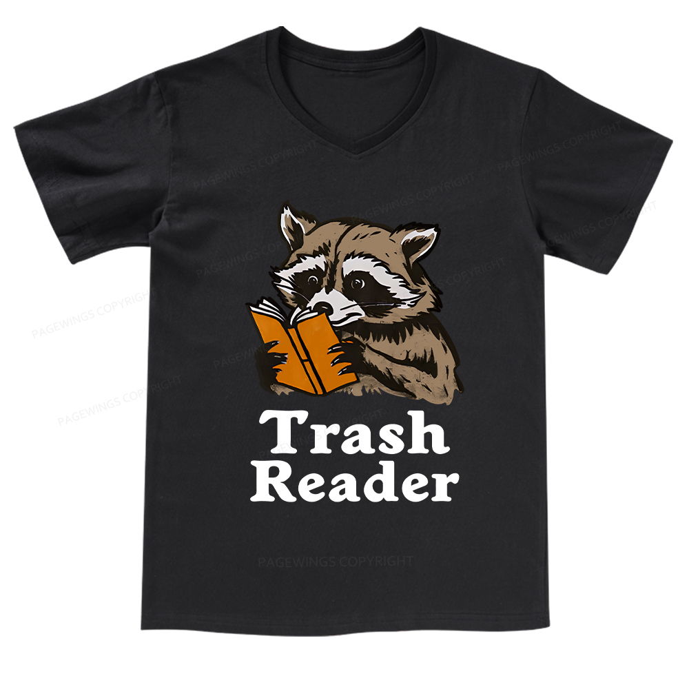 Pagewings Trash Reader V-neck T-shirt