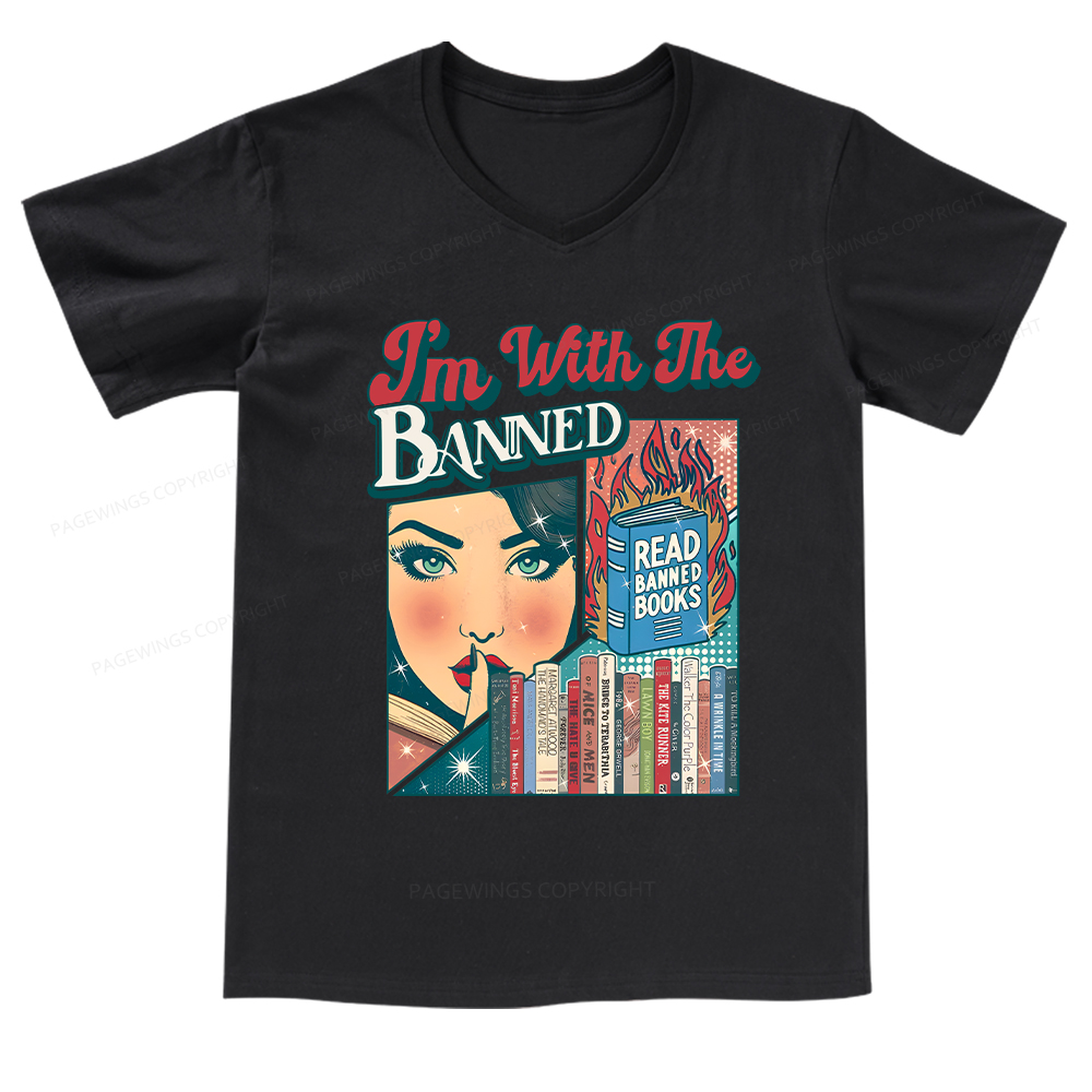 Pagewings I’m With the Banned V-neck T-shirt