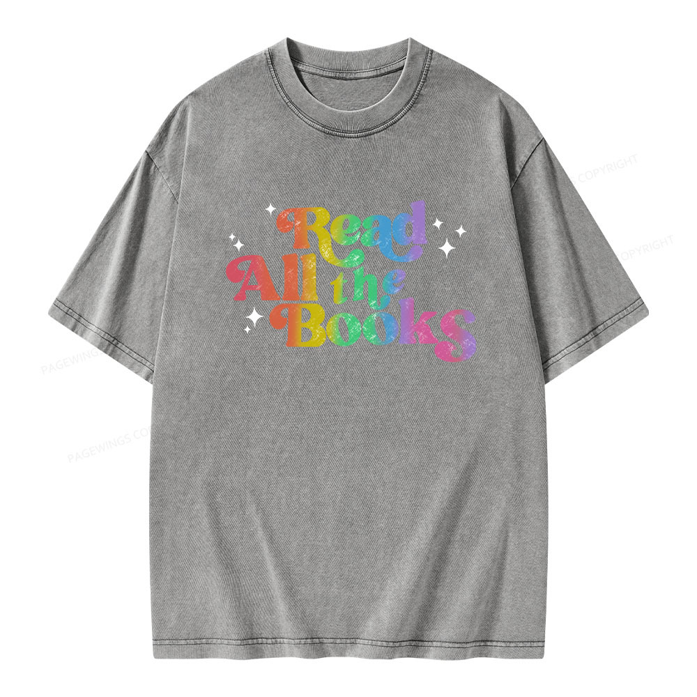 Pagewings Read All the Books Unisex Washed T-shirt