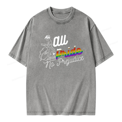 Pagewings All Pride, No Prejudice Unisex Washed T-shirt