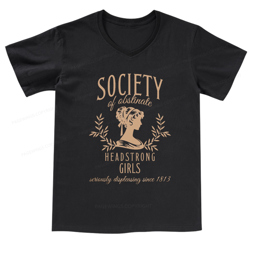 Pagewings Society Of Obstinate Headstrong Girls V-neck T-shirt