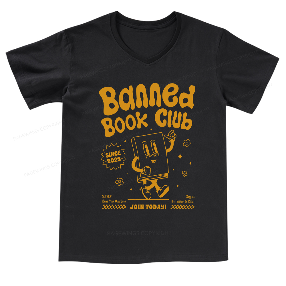 Pagewings Banned Book Club V-neck T-shirt