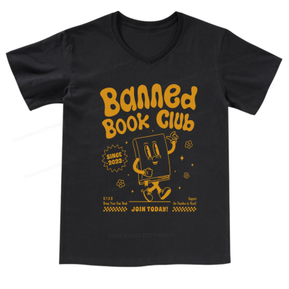 Pagewings Banned Book Club V-neck T-shirt