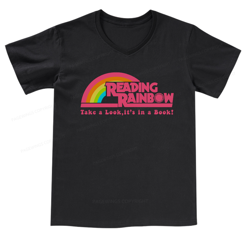 Pagewings Take a Look it's in a Book V-neck T-shirt
